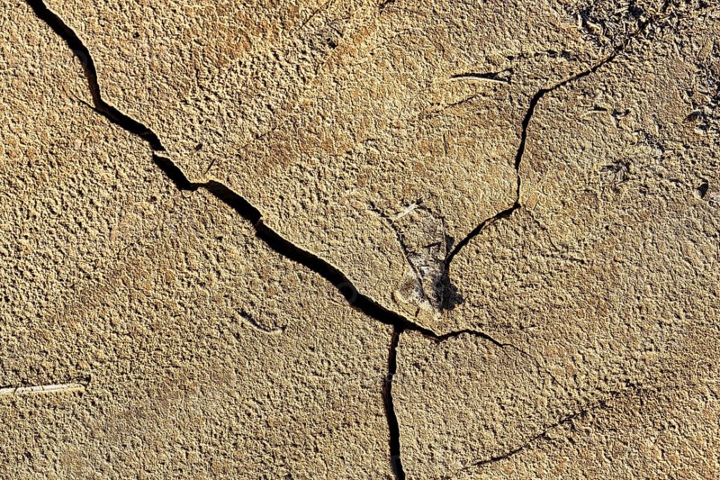 Dry cracks in the ground, pattern, dried mud after flood disaster in Almeria, storm 2012, Andalusia, Spain, Europe