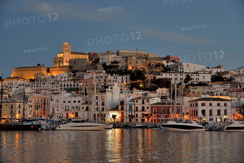 Dalt Vila of Ibiza or Eivissa, evening, Ibiza Town, Ibiza, Balearic Islands, Spain, Europe
