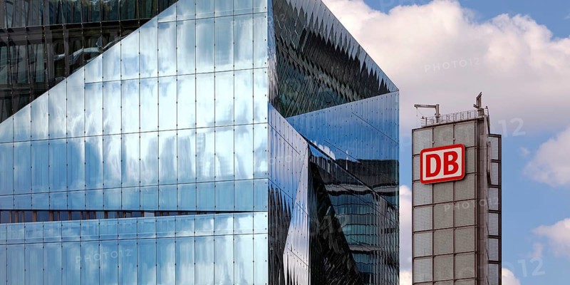 Cube Berlin and DB Logo, Washingtonplatz, Berlin, Germany, Europe