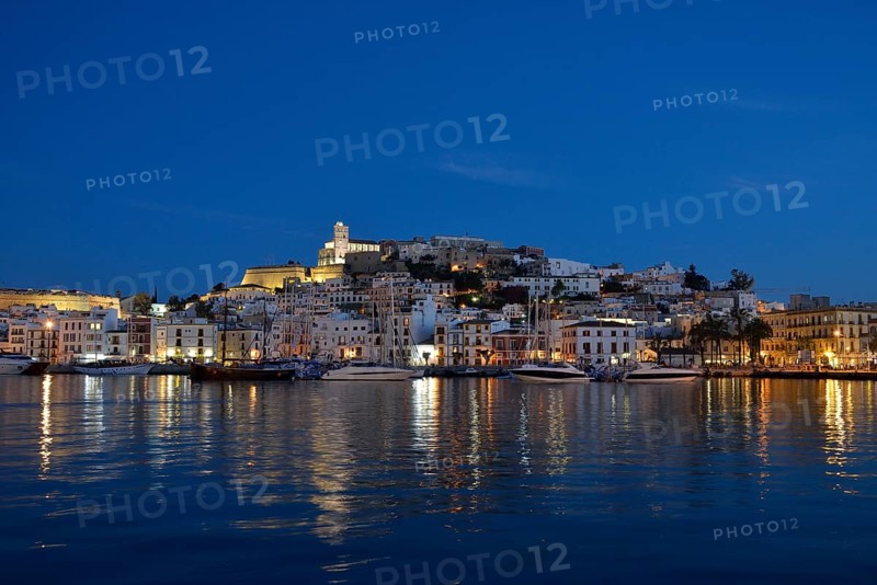 Dalt Vila of Ibiza or Eivissa, evening, Ibiza Town, Ibiza, Balearic Islands, Spain, Europe