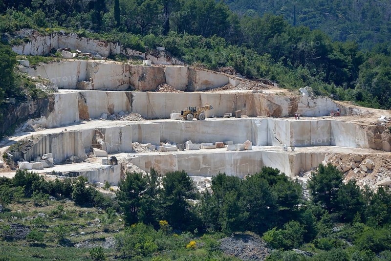 Quarry in Ložišca, whitest limestone in the world, Island of Brac, Dalmatia, Croatia, Europe