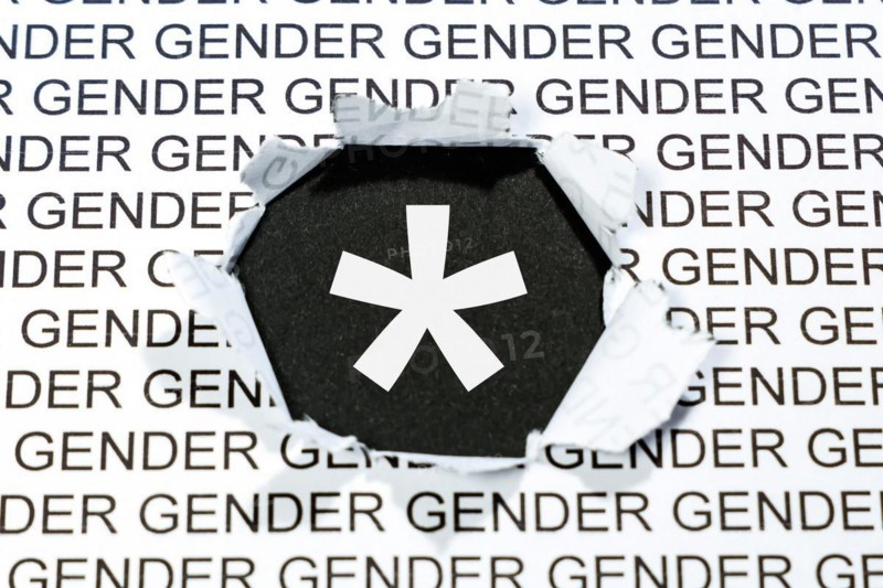 Gendering with gender asterisks as a symbol for gender-appropriate language Communication concept in