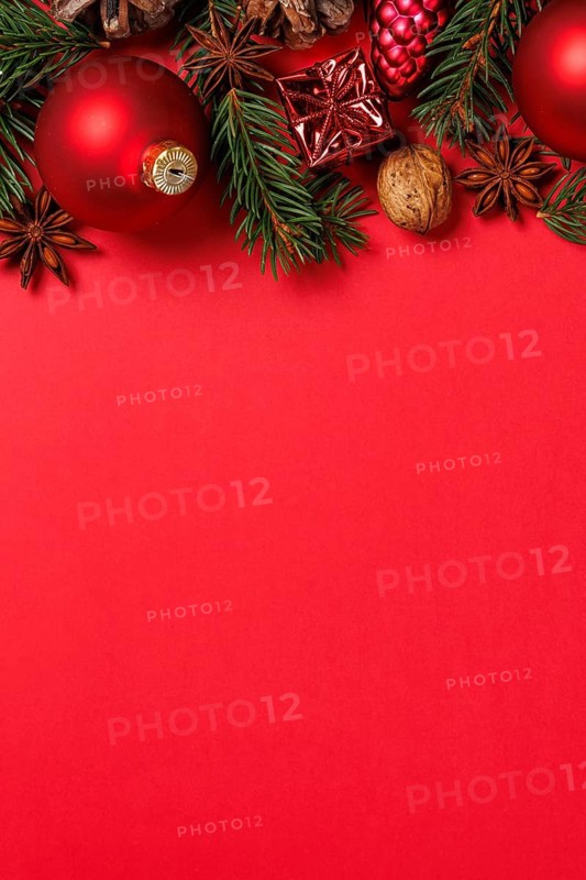 Christmas background Christmas background decoration Christmas card with Christmas baubles card and text free space Copyspace in Stuttgart, Germany, Europe