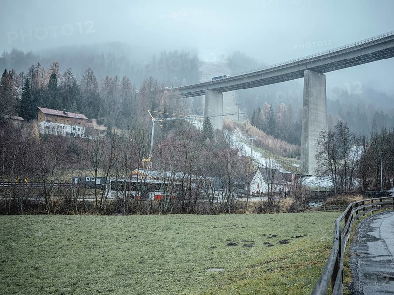 Bridge on the Brenner motorway, which will be restored from January 2025 and will only have one lane of traffic, Wipptal, Tyrol, Austria, Europe