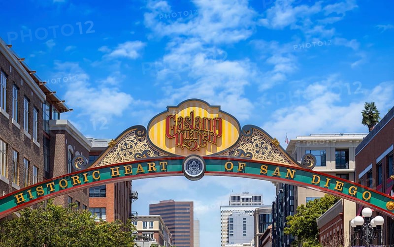 USA, San Diego Gaslamp quarter in historic neighborhood know for restaurants and nightlife, North America