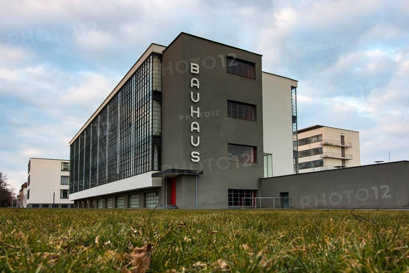 Bauhaus building, Bauhaus lettering, Dessau, Dessau-Roßlau, Saxony-Anhalt, Germany, Europe