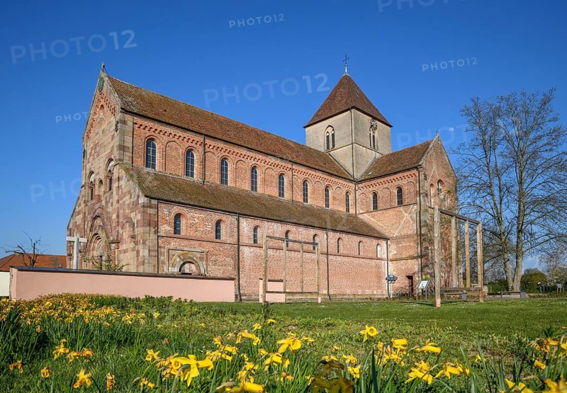 Romanesque Minster Schwarzach, Rheinmünster, Baden-Württemberg, Germany, Europe
