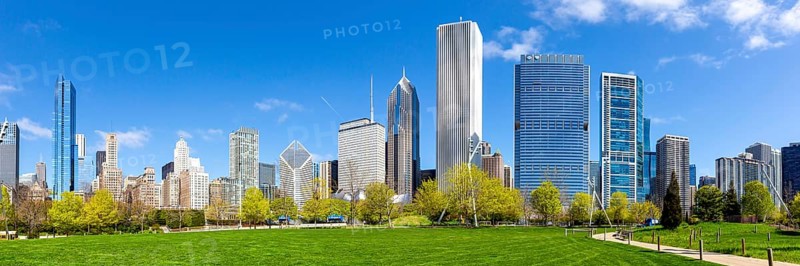 Chicago skyline skyscrapers skyscraper panorama in Chicago, USA, North America