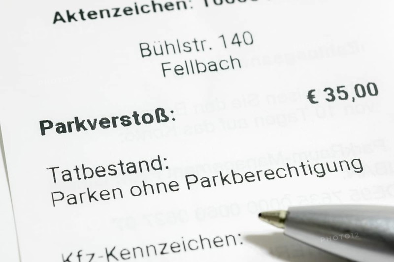 Ticket, parking offence, parking ticket, demand for payment, pen, Baden-Württemberg, Germany, Europe