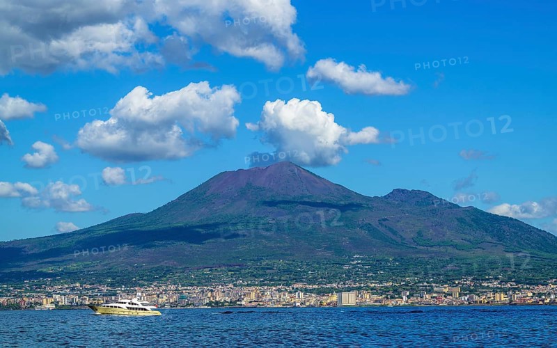 Mount Vesuvius from Castellammare di Stabia, Naples, Italy, Europe