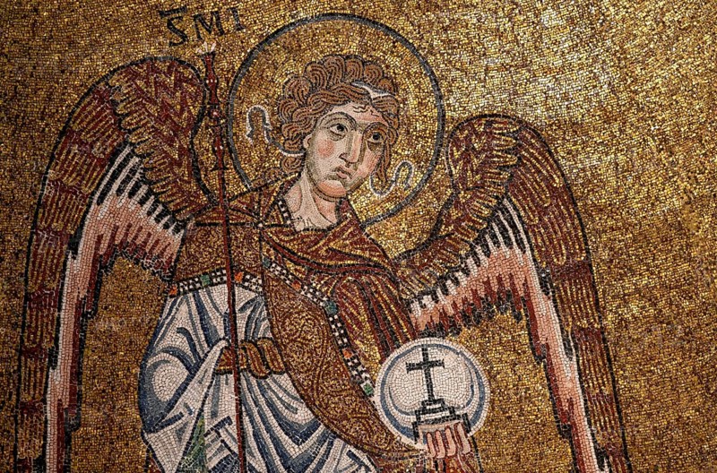Ceiling mosaic over the left altar of the Cathedral of San Giusto, Trieste, Friuli Venezia Giulia Region, Italy, Europe