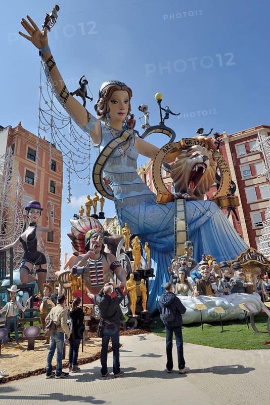 Falla papier-mache figures, Fallas festival, Valencia, Spain, Europe