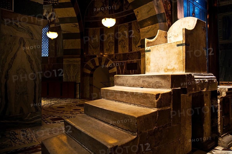 Karlsthron, Aachen Royal Throne, Aachen Cathedral, UNESCO World Heritage Site, Aachen, North Rhine-Westphalia, Germany, Europe