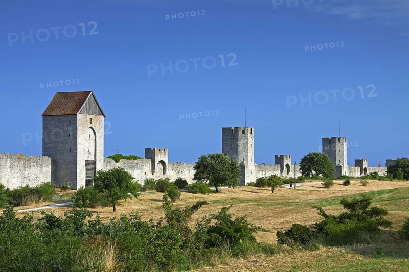 The Ringmuren, Ring wall at Visby, Gotland island, Sweden, Europe