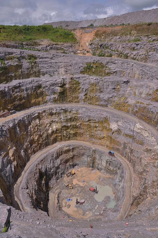 "Koidu 2" diamond mine, part of diamond company Koidu Ltd., Koidu Kimberlite Project, Koidu, Koidu-Sefadu, Tankoro Chiefdom, Kono District, Eastern Province, Sierra Leone, Africa