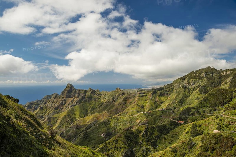 Panorama from Mirador Pico del Inglés, Las, macizo de anaga (Montanas de Anaga), Tenerife, Canary Islands, Spain, Europe