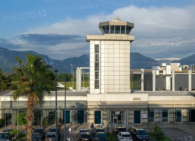 Air traffic control tower, Tirana International Airport Nënë Tereza, Mother Theresa Rinas Airport, Tirana, Albania, Europe