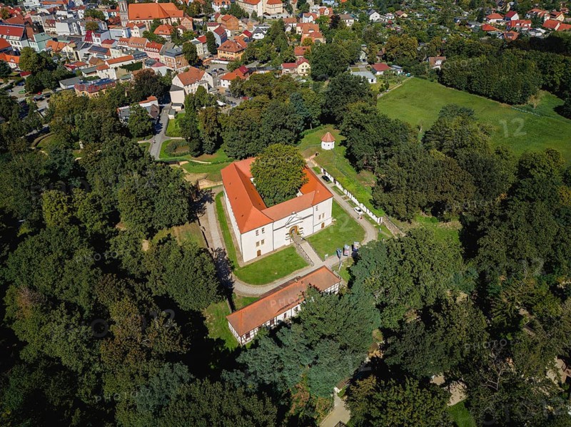 Senftenberg is a town in the south of Brandenburg on the lake of the same name. Senftenberg Castle Park with fortress, Senftenberg, Brandenburg, Germany, Europe