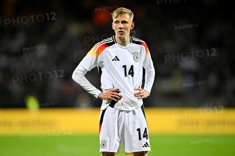Maximilian Beier GER (14) pensive, Max Morlock Stadium, Nuremberg, Bavaria, Germany, Europe