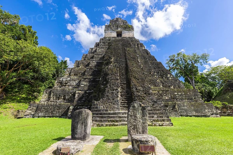 Ancient Mayan Tikal Pyramids in Guatemala, a major tourist attraction