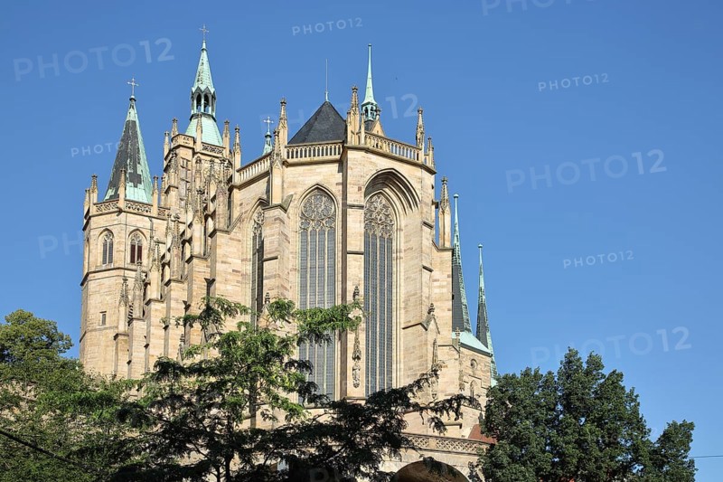 Gothic UNESCO cathedral, landmark, St Mary's Church, Erfurt Cathedral, Cathedral Square, Erfurt, Thuringia, Germany, Europe