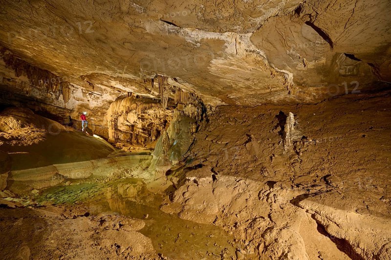 Karst cave, speleologist, Krizna jama, Cerknica, Carniola, Slovenia, Europe