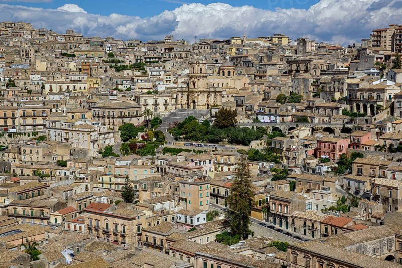 Old town with the cathedral San Giorgio, Modica, province Ragusa, Sicily, Italy, Europe
