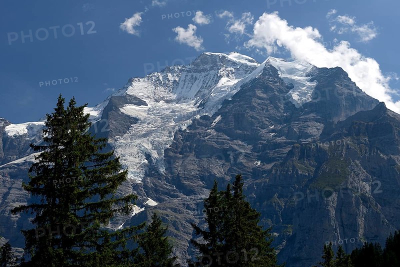 Mount Jungfrau (4158 m), part of the Eiger-Mönch-Jungfrau triumvirate, Bernese Oberland, Canton Bern, Switzerland, Europe