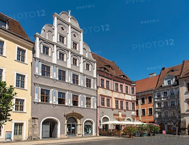 Gabled house with Renaissance facade, Lower Market Square, Untermarkt, Görlitz, Goerlitz, Germany, Europe
