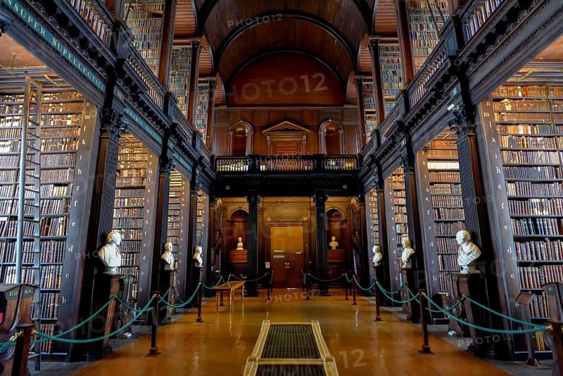 Long Room, the old library of Trinity College, University, Dublin, Republic of Ireland