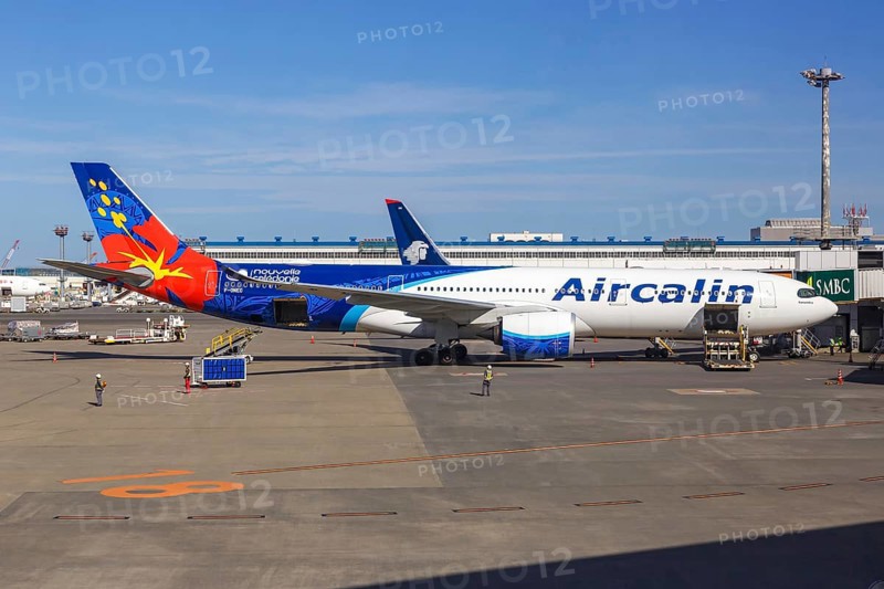 An AirCalin Airbus A330-900 aircraft with the registration F-ONEO at Tokyo Narita Airport (NRT) in Tokyo, Japan, Asia