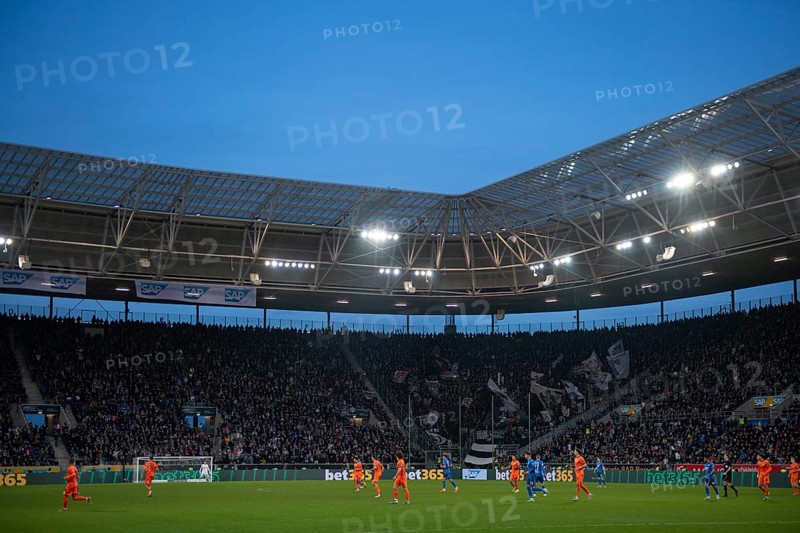 Bundesliga match between TSG 1899 Hoffenheim and Eintracht Frankfurt SGE, sold out, blue hour, PreZero Arena, Sinsheim, Baden-Württemberg, Germany, Europe