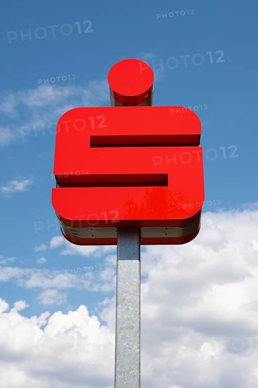 Savings bank sign and logo, S, North Rhine-Westphalia, Germany, Europe