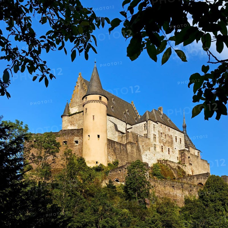 Vianden Castle, hilltop castle above the town, Vianden, Grand Duchy of Luxembourg