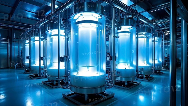 Mechanized pharmaceutical bioreactor in a manufacturing laboratory, AI generated