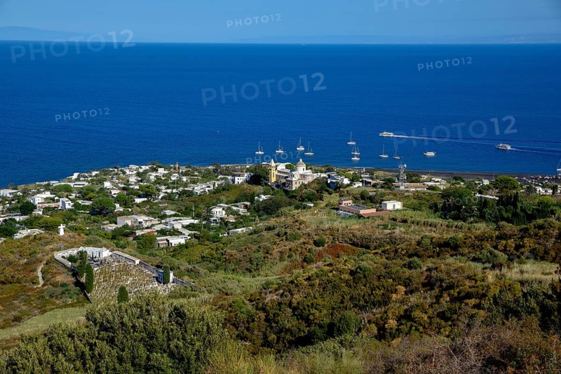 View to the village Stromboli, island Stromboli, Lipari Islands, Italy, Europe