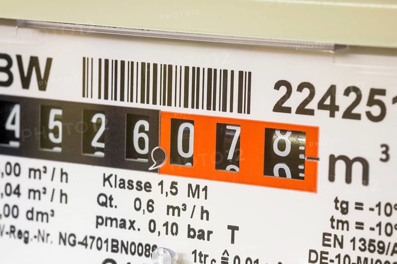 Gas meter, consumption meter, natural gas, rising gas prices, Germany, Europe