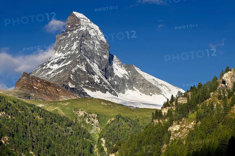 The Matterhorn or Monte Cervino mountain peak, Zermatt, Switzerland, Europe