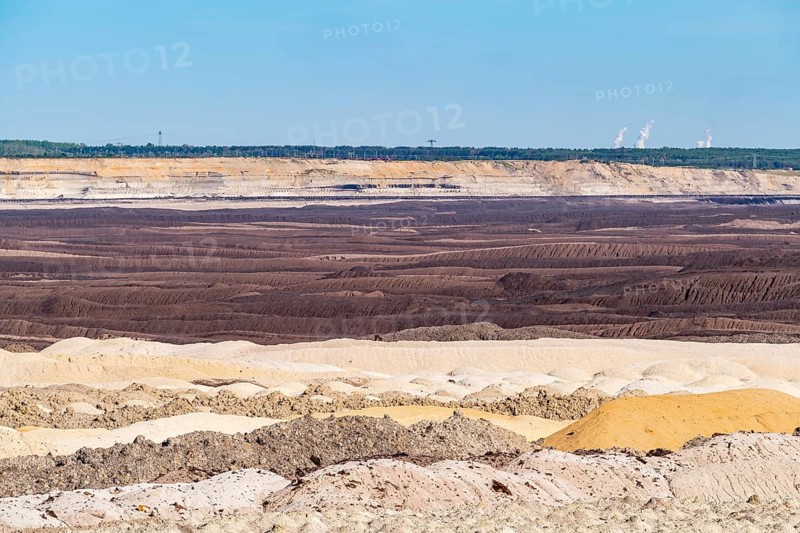 Spoil heaps in the Welzow-Süd opencast lignite mine, Niederlausitz, Spree-Neiße, Brandenburg, Germany, Europe