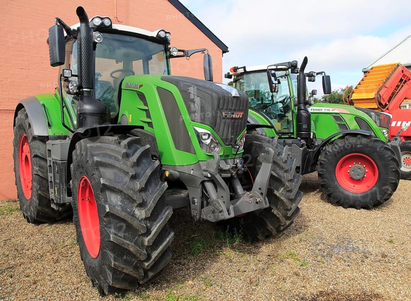 Fendt green tractors on sale at Thurlow Nunn Standen sales forecourt, Melton, Suffolk, England, UK