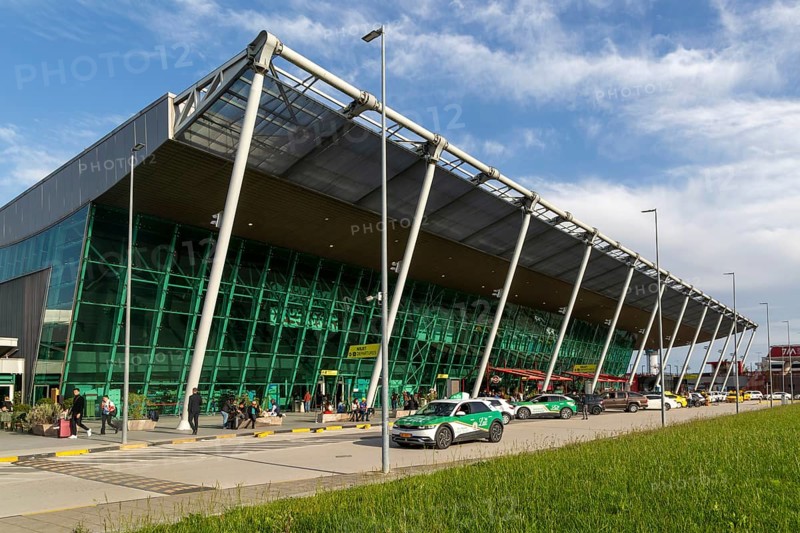 Exterior of terminal building Tirana International Airport Nënë Tereza, Mother Theresa Rinas Airport, Tirana, Albania, Europe