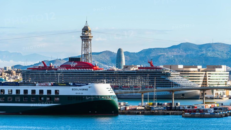 Cruise Ships and Cruise Ship Terminal in Barcelona, Spain, Europe
