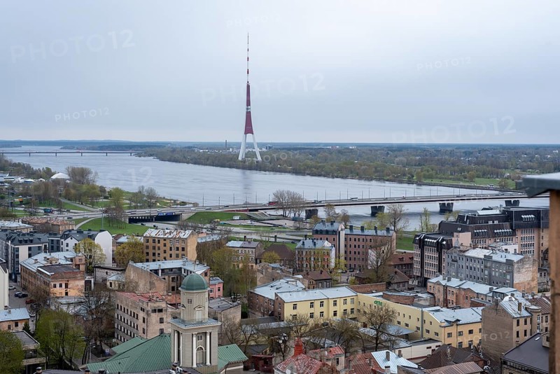 Television tower on the Daugava River, Riga, Latvia, Europe