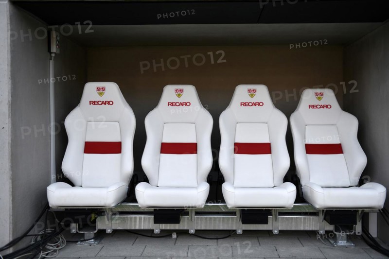 New Recaro seats, presenter's bench, MHPArena, MHP Arena Stuttgart, Baden-Württemberg, Germany, Europe