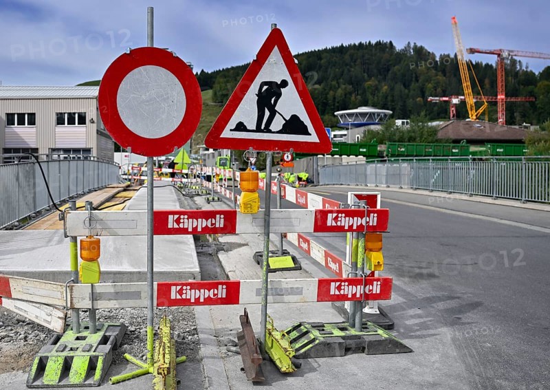 Roadworks with driving ban, Switzerland, Europe