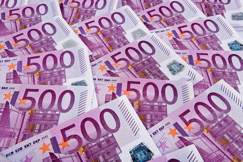 500 euro banknotes, symbolic photo for wealth, old-age provision, savings, pension, Vienna, Austria, Europe