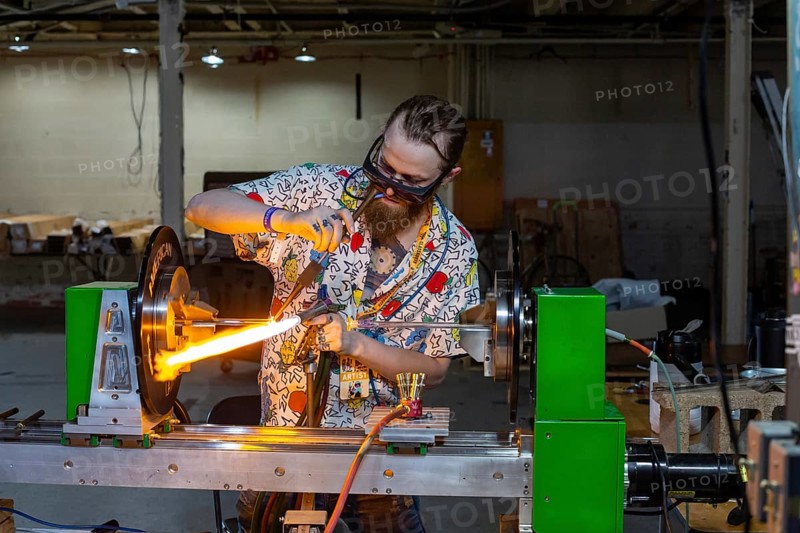 Detroit, Michigan, Artists create glass and other artworks at the Michigan Glass Project's annual show. The event raises money to support art education in Detroit-area schools