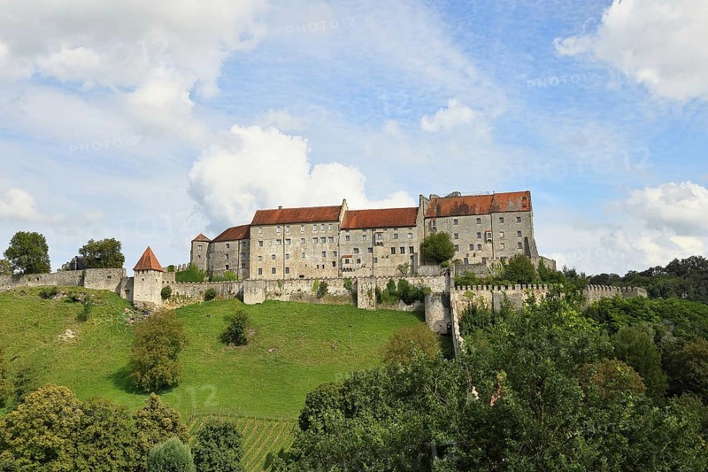 Burghausen, back view of the longest castle in Europe, district of Altötting, Upper Bavaria, Germany, Europe