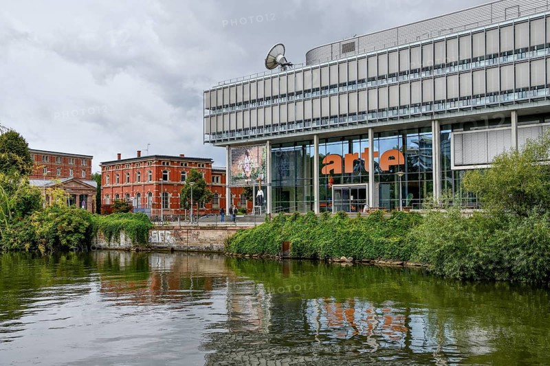 Headquarters of the Franco-German television channel Arte on the River Ill, Strasbourg, Département Bas-Rhin, Alsace, France, Europe