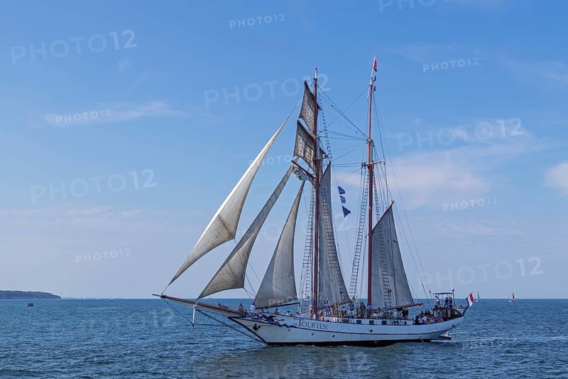 Sailing ship J. R. Tolkien, Baltic Sea, Hanse Sail, Warnemünde, Rostock, Mecklenburg-Western Pomerania, Germany, Europe